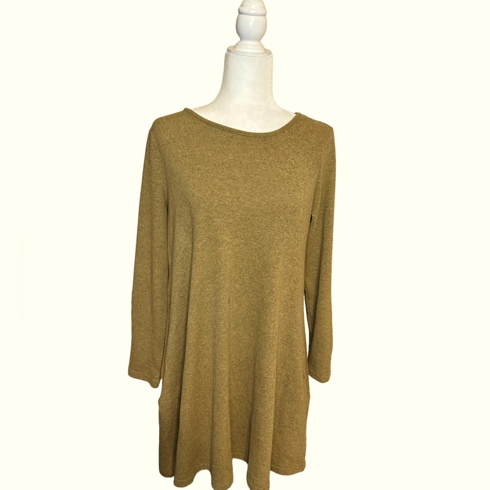 ANTHROPOLOGIE - ARYEH - NWT -Camel Color Tunic Dress With Side Pockets. Size M.